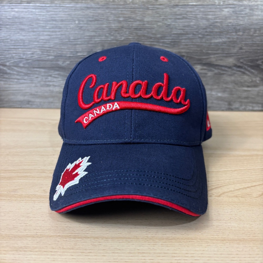 Canada Hat Cap‎ Strap Back Blue Red Maple Leaf Adjustable Outdoors